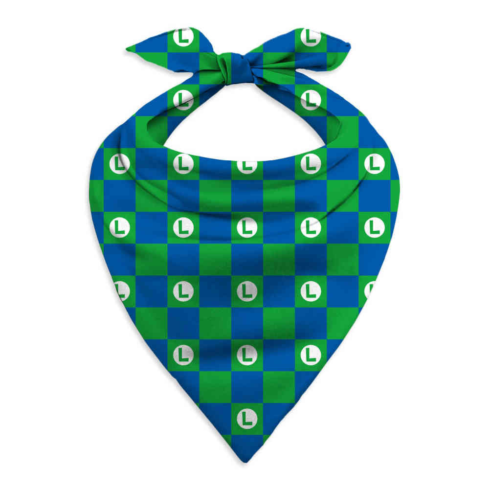 Nintendo Super Mario - Luigi Pattern Bandana - Green/Blue